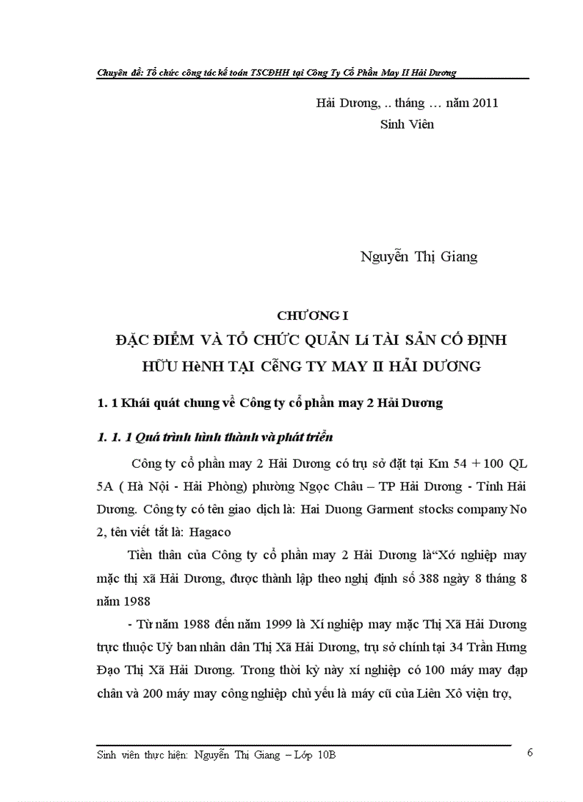 image for page Hoàn thiện công tác kế toán tài sản cố định hữu hình tại Công ty cổ phần may II Hải Dương