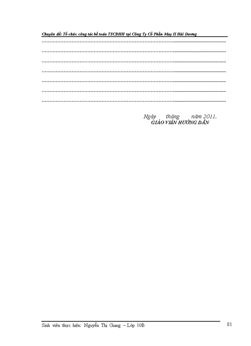 image for page Hoàn thiện công tác kế toán tài sản cố định hữu hình tại Công ty cổ phần may II Hải Dương