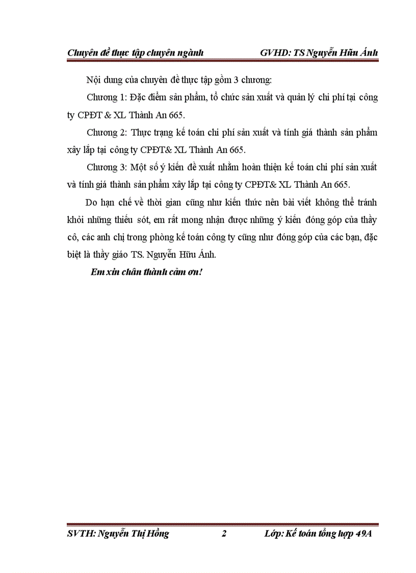 image for page Hoàn thiện kế toán chi phí sản xuất và tính giá thành sản phẩm xây lắp tại Công ty cổ phần đầu tư và xây lắp Thành An 665