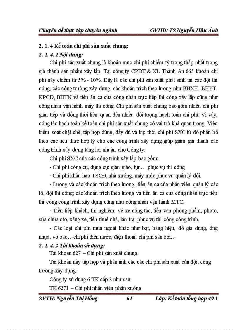image for page Hoàn thiện kế toán chi phí sản xuất và tính giá thành sản phẩm xây lắp tại Công ty cổ phần đầu tư và xây lắp Thành An 665