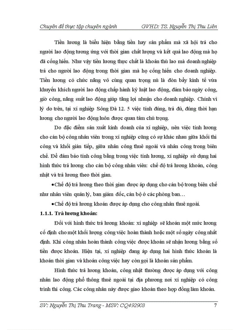 image for page Hoàn thiện kế toán tiền lương và các khoản trích theo lương tại xí nghiệp sông đà 12.5