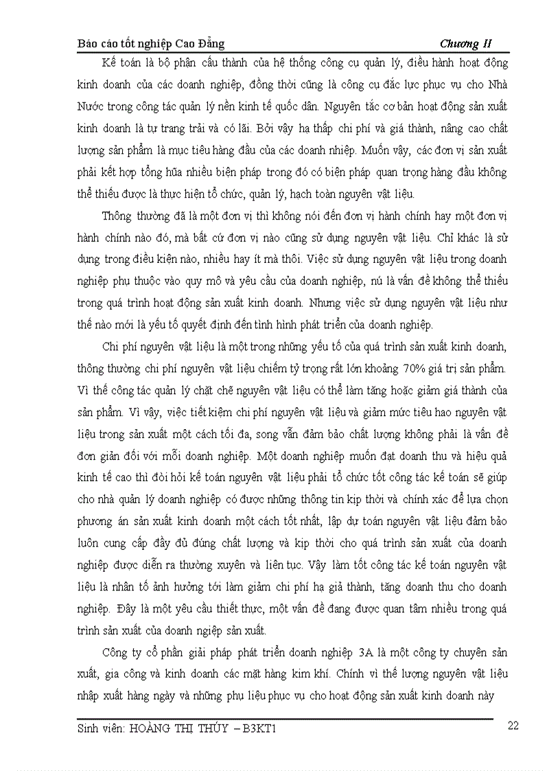 image for page Kế toán Nguyên Vật Liệu tại Công ty cổ phần giải pháp phát triển Doanh Nghiệp 3A