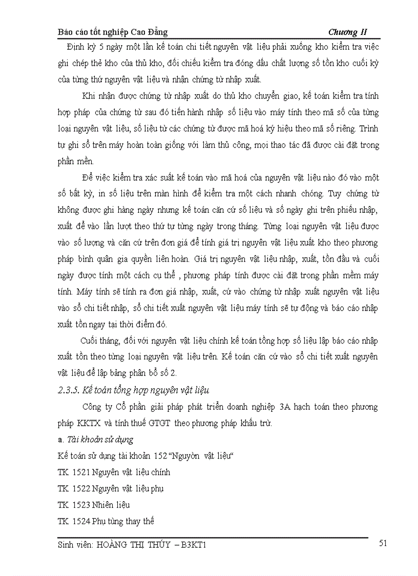 image for page Kế toán Nguyên Vật Liệu tại Công ty cổ phần giải pháp phát triển Doanh Nghiệp 3A