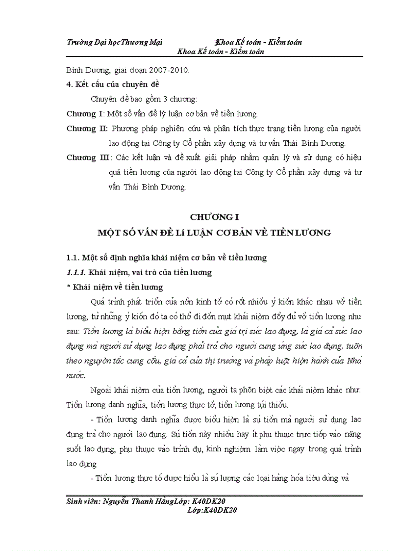 Phân tích thống kê tiền lương của người lao động tại Công ty Cổ phần xây dựng và tư vấn Thái Dương
