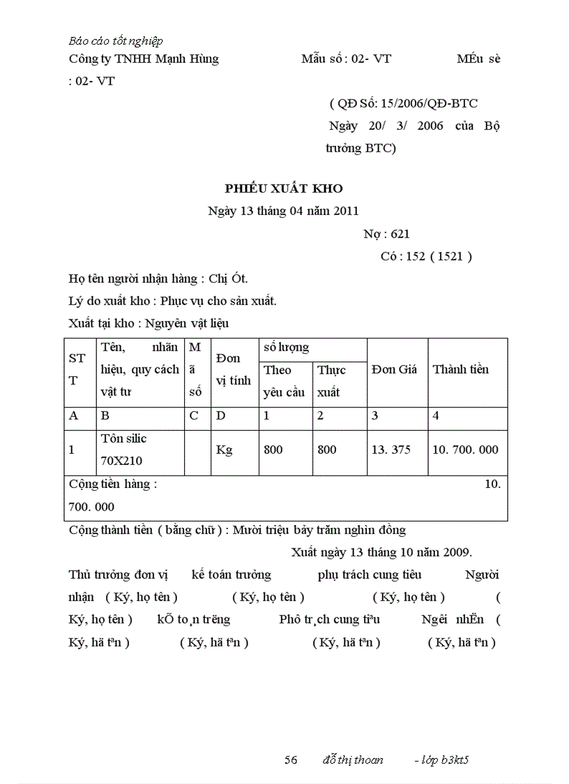 image for page Hoàn thiện công tác kế toán nguyên vật liệu tại công ty TNHH MẠNH HÙNG
