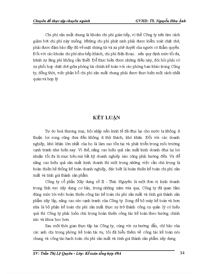 image for page Hoàn thiện công tác kế toán chi phí sản xuất và giá thành sản phẩm xây lắp ở công ty cổ phần xây dựng số II Thái Nguyên