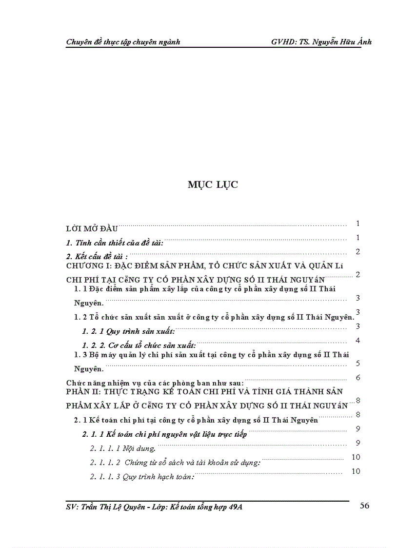 image for page Hoàn thiện công tác kế toán chi phí sản xuất và giá thành sản phẩm xây lắp ở công ty cổ phần xây dựng số II Thái Nguyên
