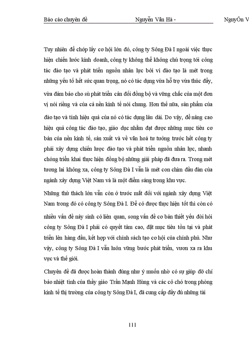 image for page Đưa ra phương hướng nhằm nâng cao hiệu quả công tác đào tạo và phát triển nguồn nhân lực tại Công ty Sông Đà I