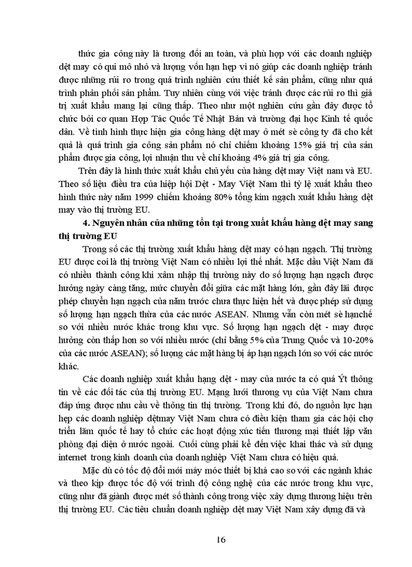 image for page Hoạt động xuất khẩu hàng dệt - may vào eU của việt nam