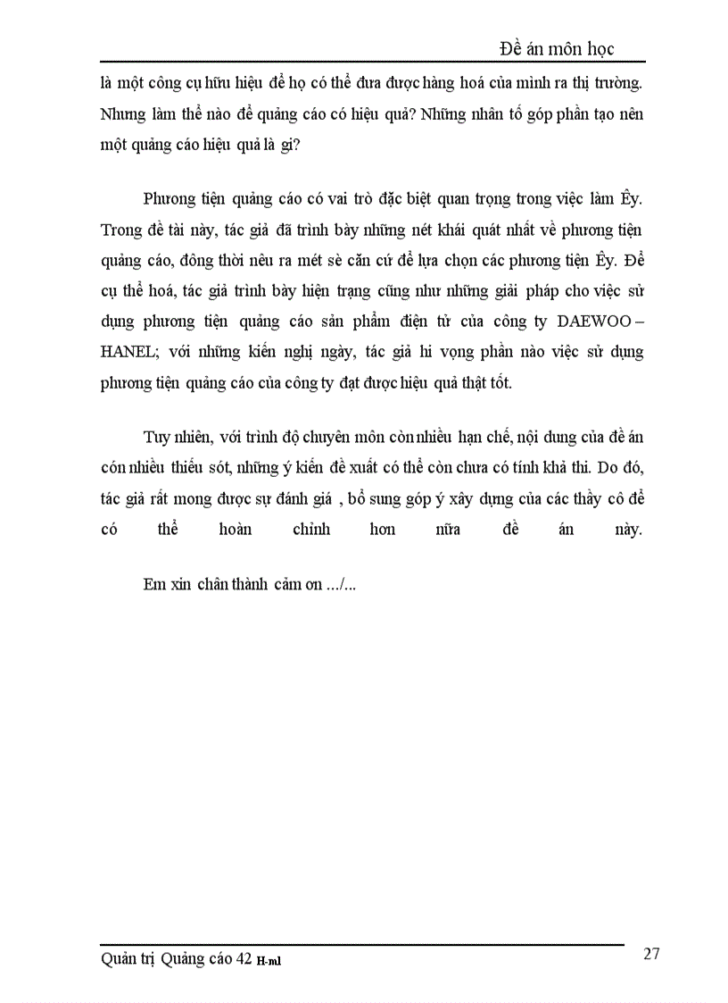 image for page Sử dụng phương tiện quảng cáo trong hoạt động marketing sản phẩm điện tử của công ty Daewoo – Hanel.