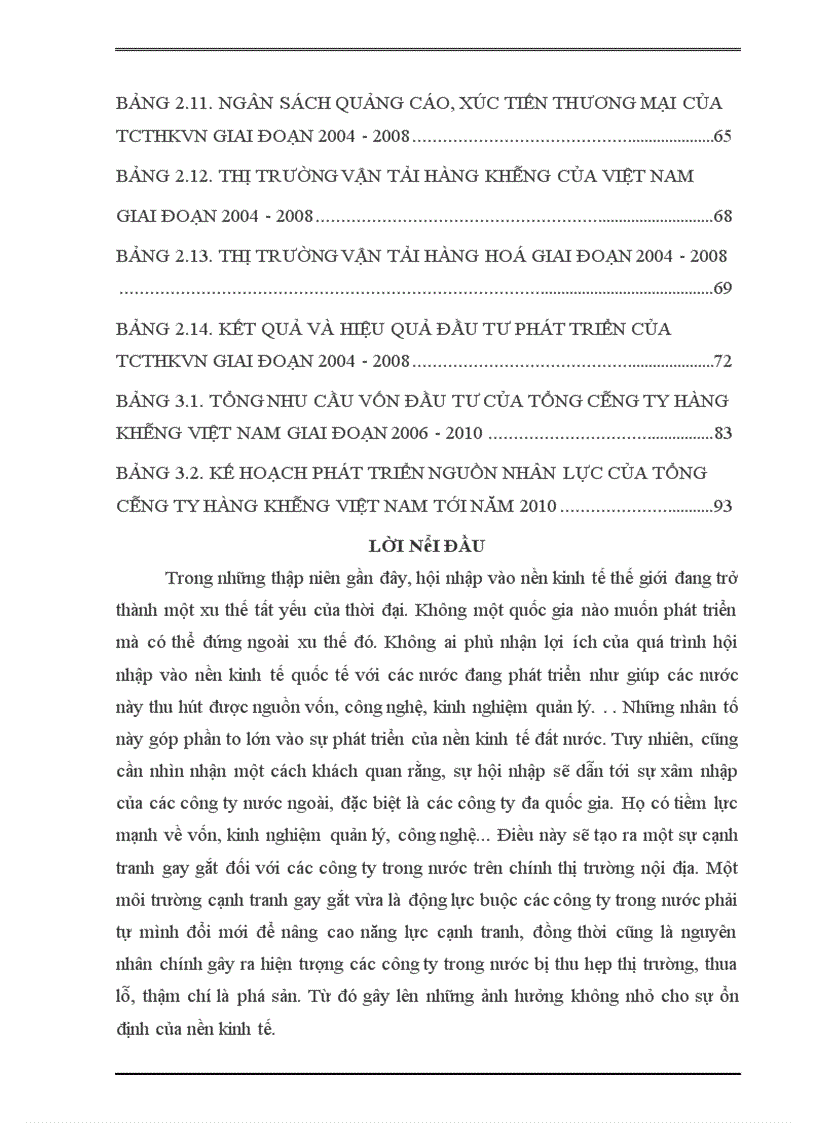 image for page Thực trạng và giải pháp đầu tư phát triển ngành vận tải hàng không của Tổng công ty hàng không Việt Nam