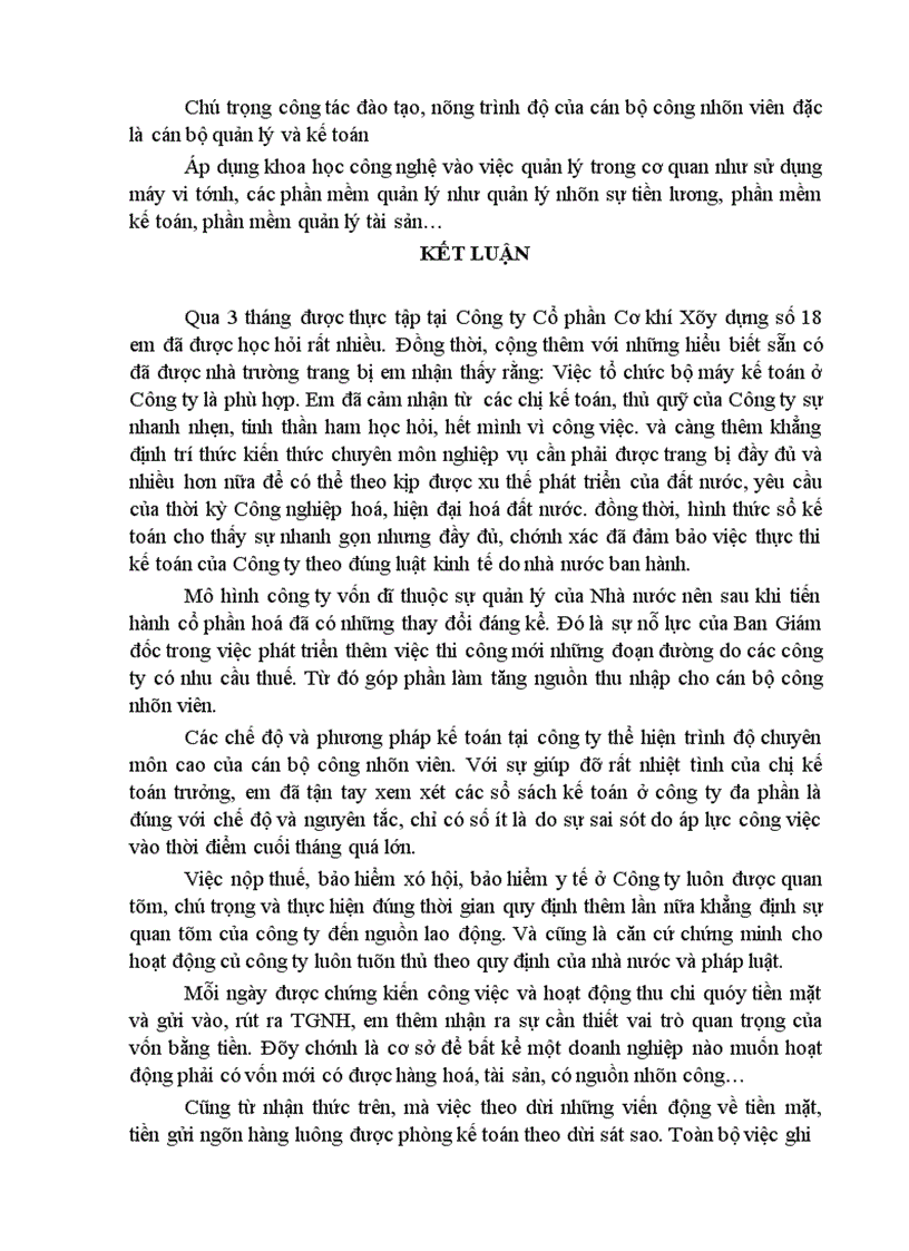 image for page Hoàn thiện kế toán vốn bằng tiền tại Công ty Cổ phần cơ khí xây dựng số 18