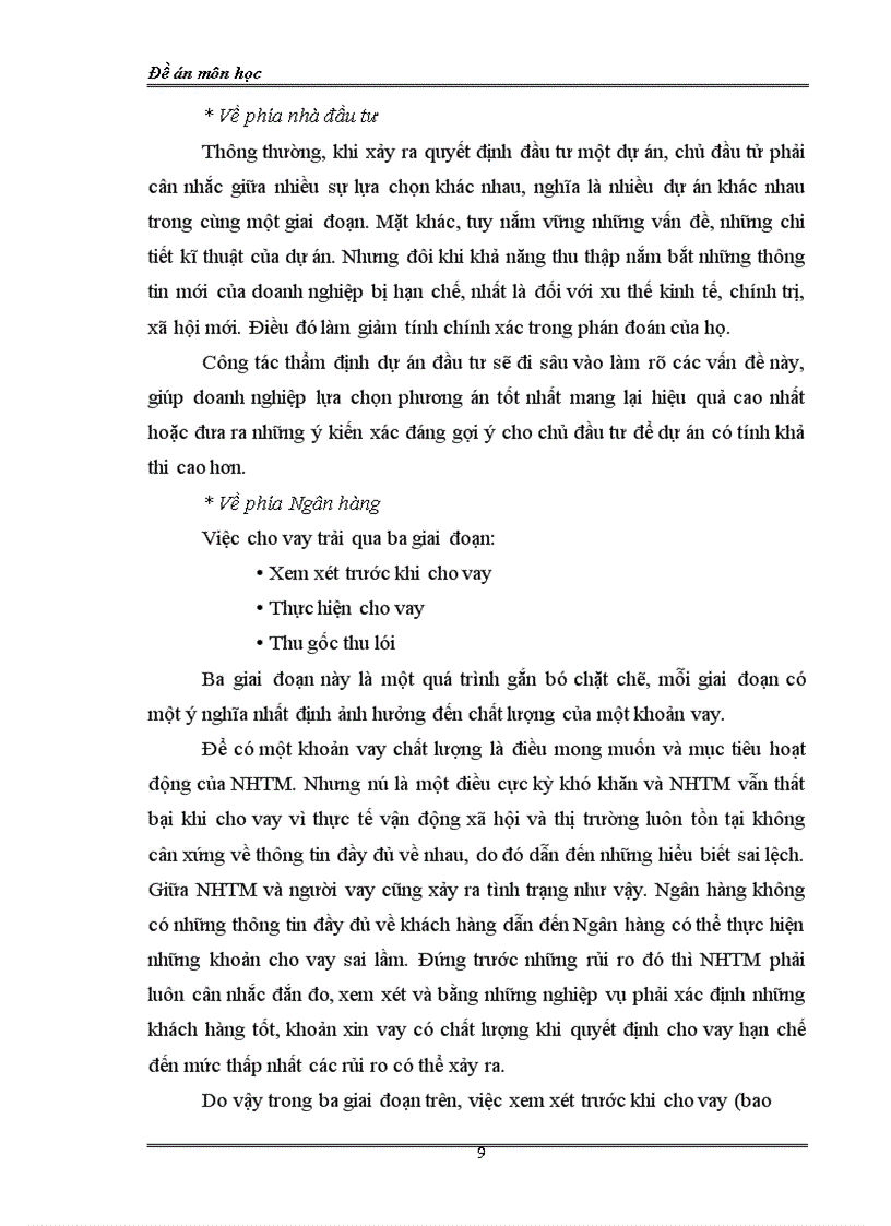 image for page Thẩm định tài chính dự án đầu tư của NHTM