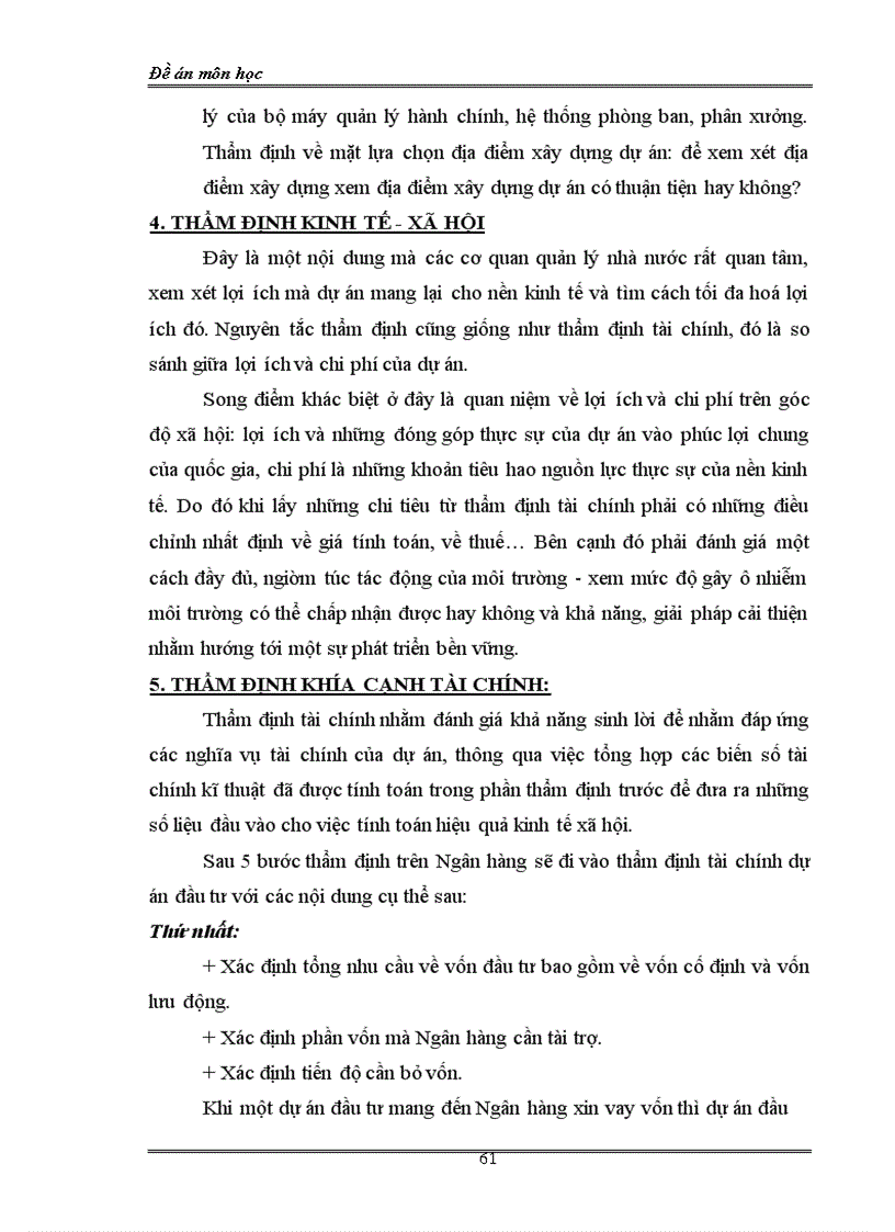 image for page Thẩm định tài chính dự án đầu tư của NHTM