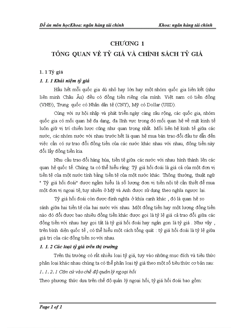 Chính sách tỷ giá và tác động của nó đến nền kinh tế Việt Nam