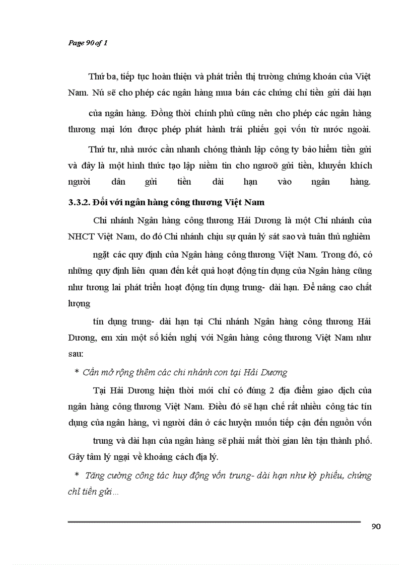 image for page Nâng cao chất lượng tín dụng trung và dài hạn tại Chi nhánh ngân hàng công thương thành phố Hải Dương