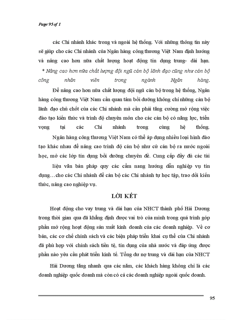 image for page Nâng cao chất lượng tín dụng trung và dài hạn tại Chi nhánh ngân hàng công thương thành phố Hải Dương