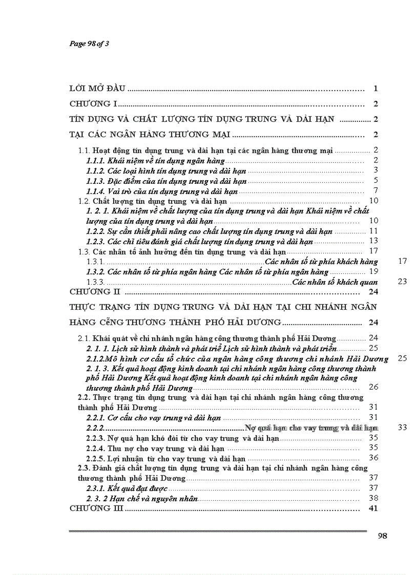 image for page Nâng cao chất lượng tín dụng trung và dài hạn tại Chi nhánh ngân hàng công thương thành phố Hải Dương