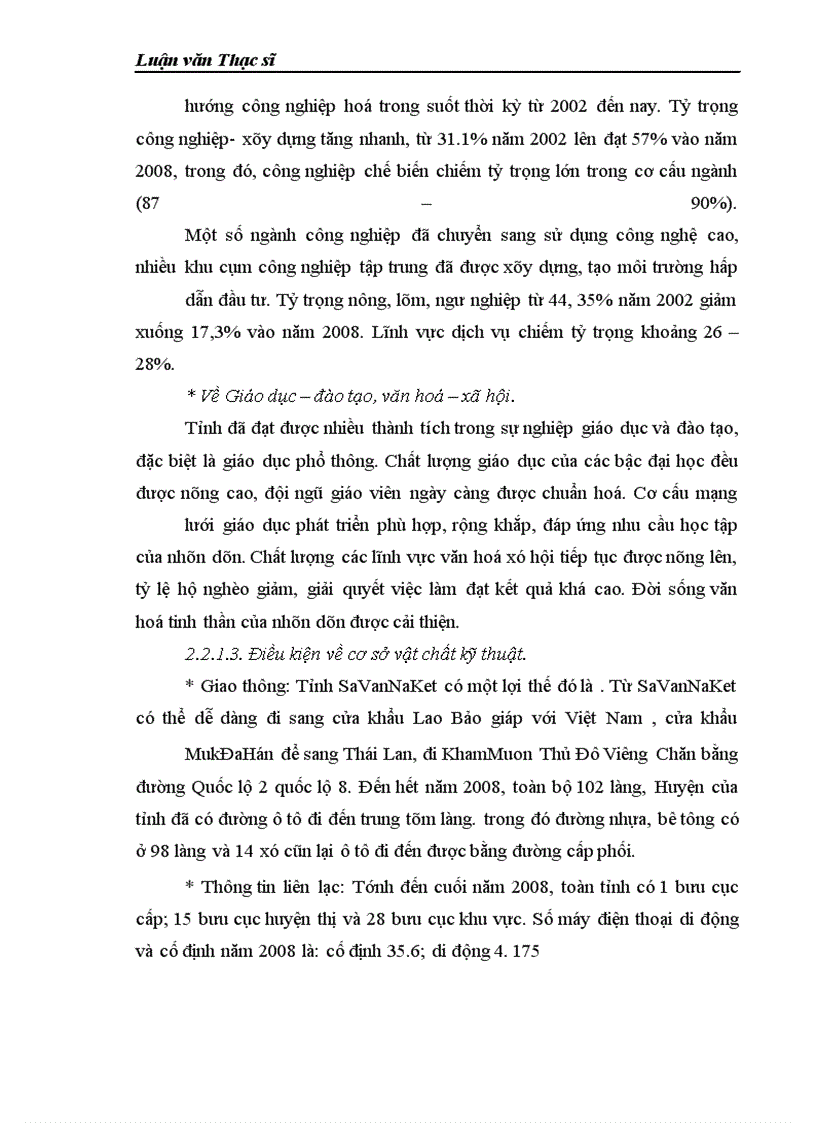 image for page Đầu tư trực tiếp nước ngoài vào tỉnh Savannakhet của nước CHDCND Lào giai đoạn 2005 – 2015 thực trạng và giải pháp