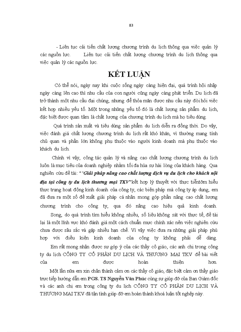 image for page Giải pháp nâng cao chất lượng dịch vụ du lịch cho khách nội địa tại công ty du lịch thương mại TKV