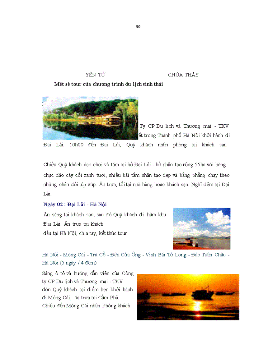 image for page Giải pháp nâng cao chất lượng dịch vụ du lịch cho khách nội địa tại công ty du lịch thương mại TKV