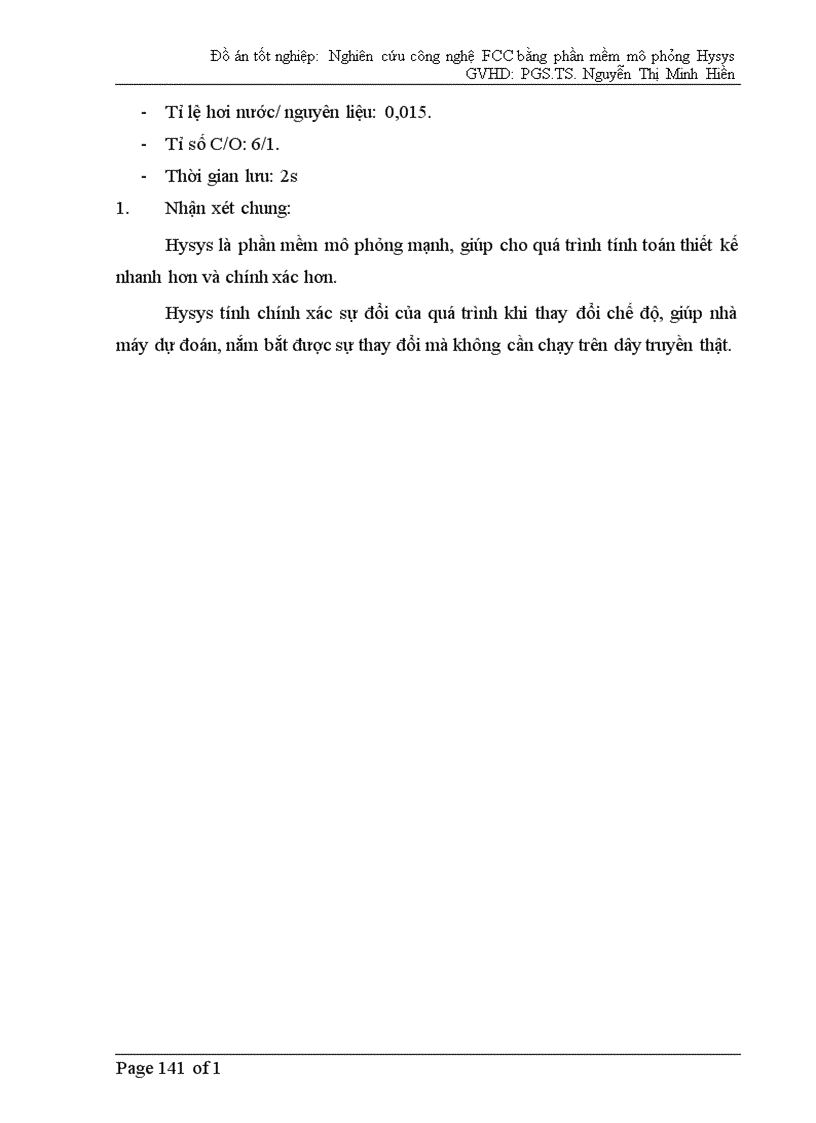 image for page Nghiên cứu xây dựng mô phỏng quá trình FCC bằng Hysys.