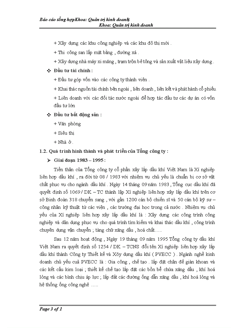 image for page Báo cáo tổng hợp về Tổng công ty cổ phần xây lắp dầu khí Việt Nam