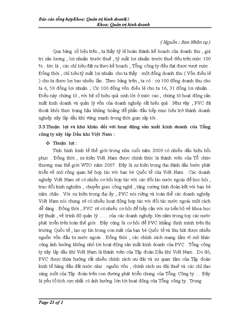 image for page Báo cáo tổng hợp về Tổng công ty cổ phần xây lắp dầu khí Việt Nam