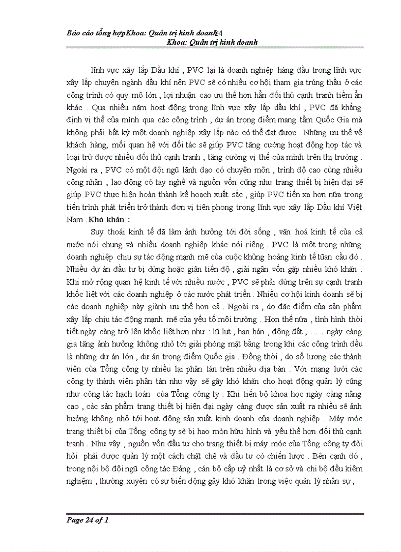 image for page Báo cáo tổng hợp về Tổng công ty cổ phần xây lắp dầu khí Việt Nam