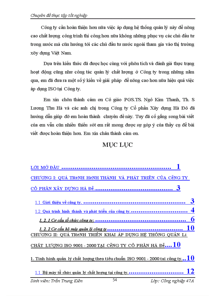 image for page Giải pháp hoàn thiện việc áp dụng hệ thống quản lý chất lượng ISO 9001:2000 tại Công ty Cổ phần Xây dựng Hà Đô