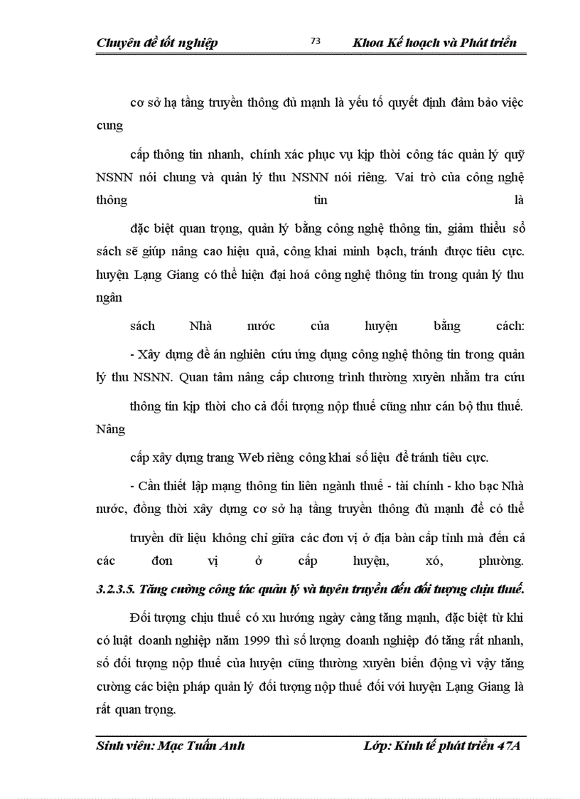 image for page Giải pháp đảm bảo thu ngân sách cho phát triển kinh tế xã hội huyện Lạng Giang tỉnh Bắc Giang