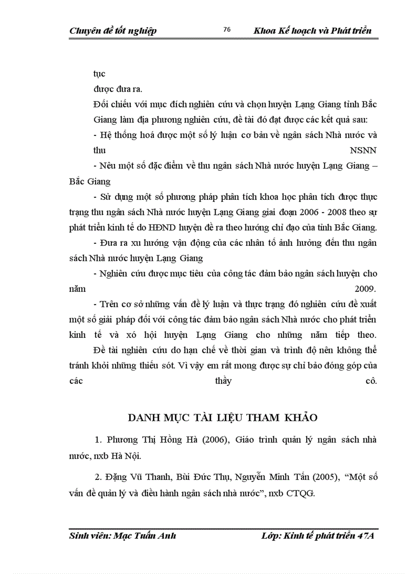 image for page Giải pháp đảm bảo thu ngân sách cho phát triển kinh tế xã hội huyện Lạng Giang tỉnh Bắc Giang