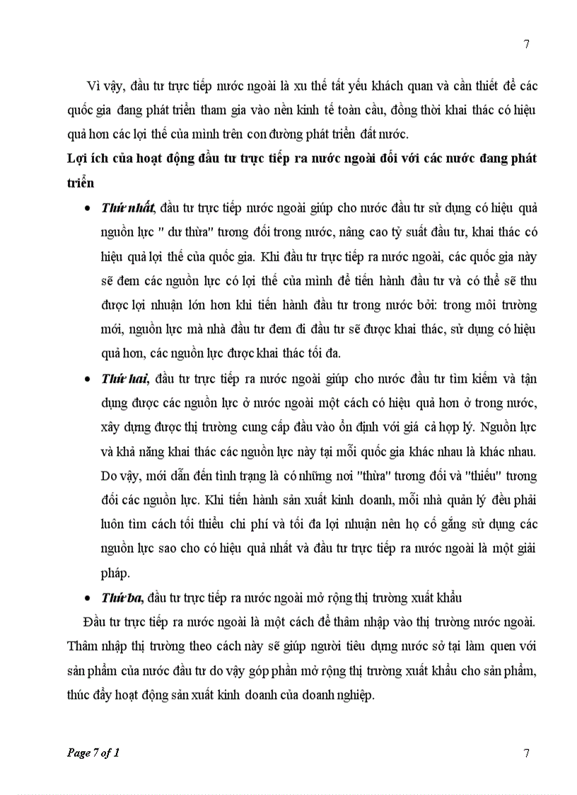 Giải pháp hoàn thiện công tác quản lí nhà nước đối với đầu tư trực tiếp ra nước ngoài