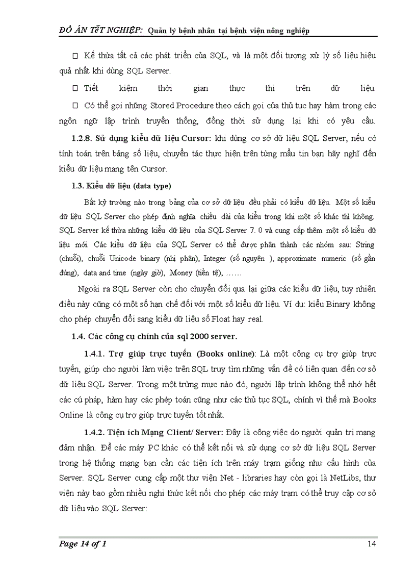 image for page Phân tích và thiết kế hệ thống thông tin quản lý bệnh nhân tại bệnh viện Nông nghiệp