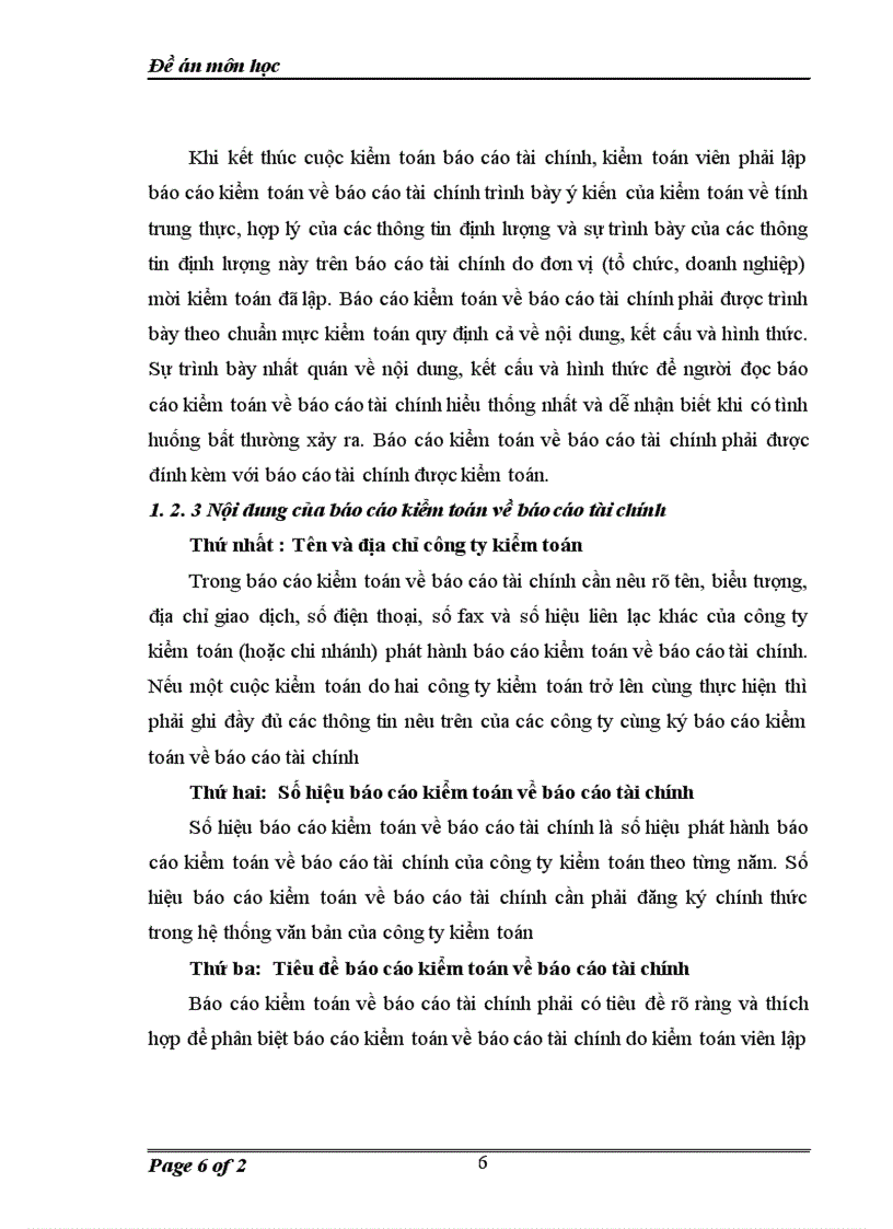 Công tác lập báo cáo kiểm toán về báo cáo tài chính của các công ty kiểm toán độc lập việt nam
