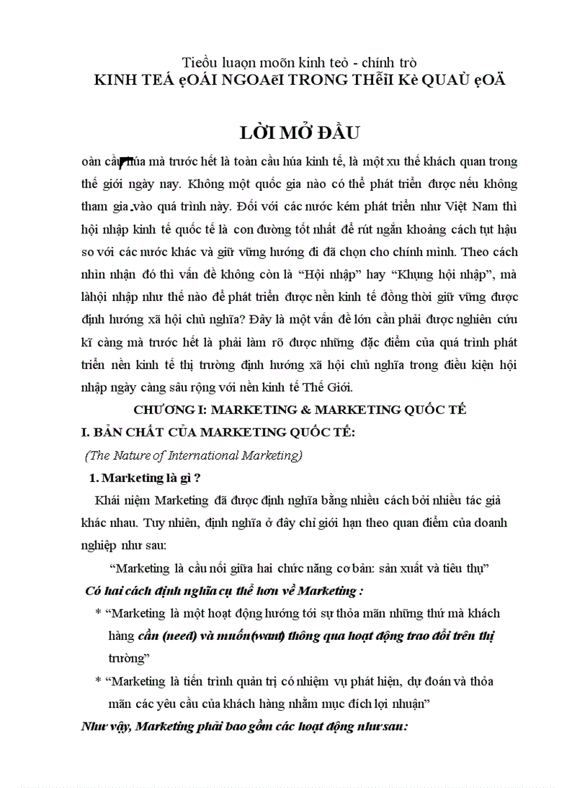 image for page Marketing và marketing quốc tế