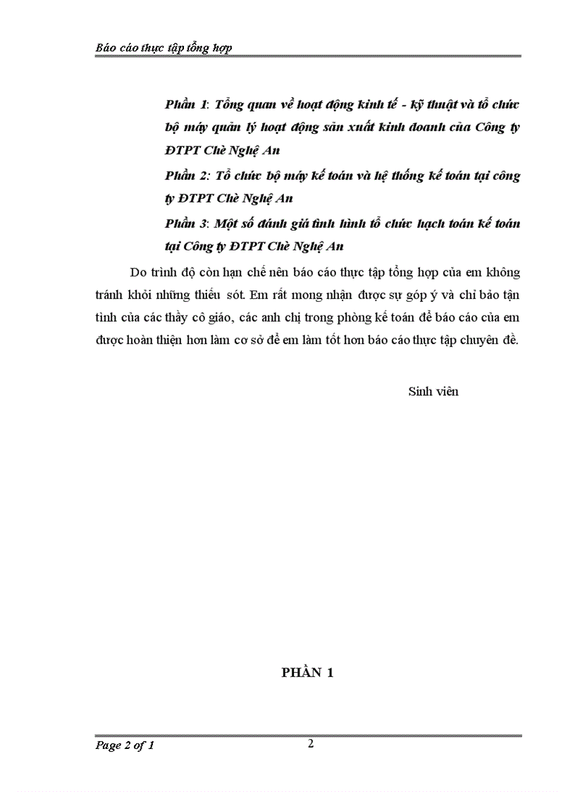 Báo cáo thực tập tổng hợp tại Công ty ĐTPT Chè Nghệ An