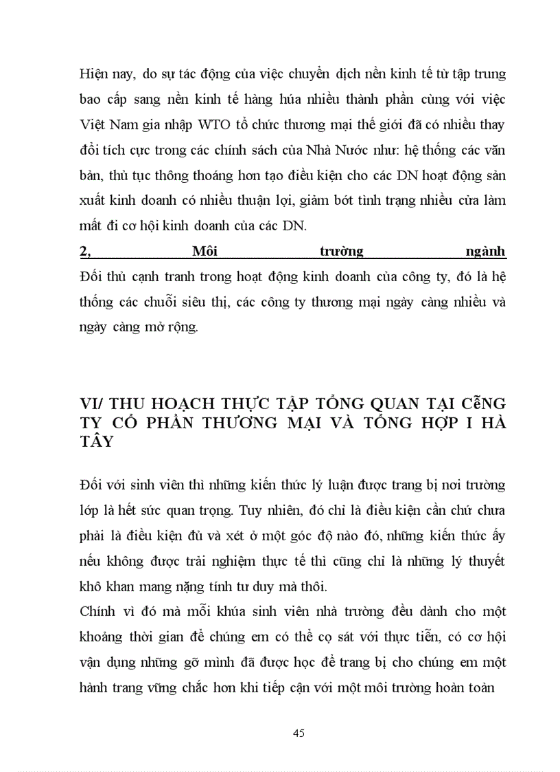 image for page Báo cáo thực tập tổng quan của Công ty cổ phần thương mại và tổng hợp I Hà Tây