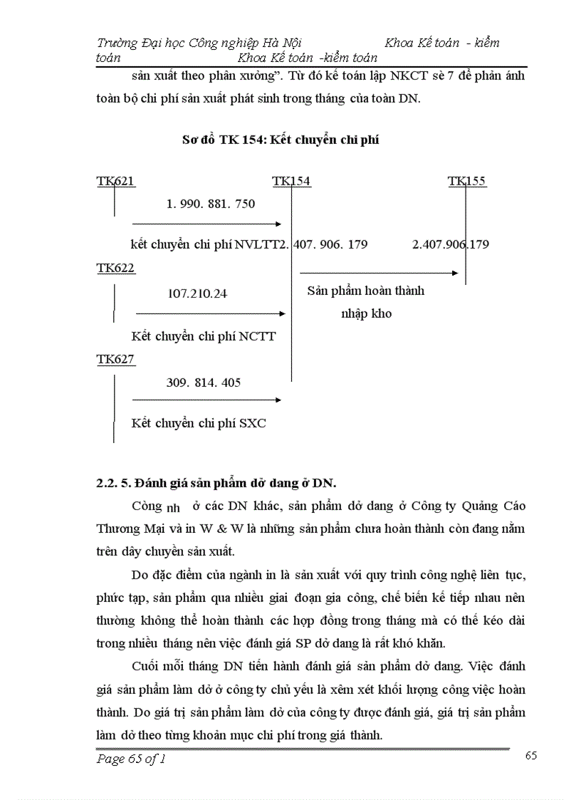 image for page Tổ chức kế toán tập hợp chi phí sản xuất và tính giá thành sản phẩm tại công ty Quảng Cáo Thương Mại và In W&W