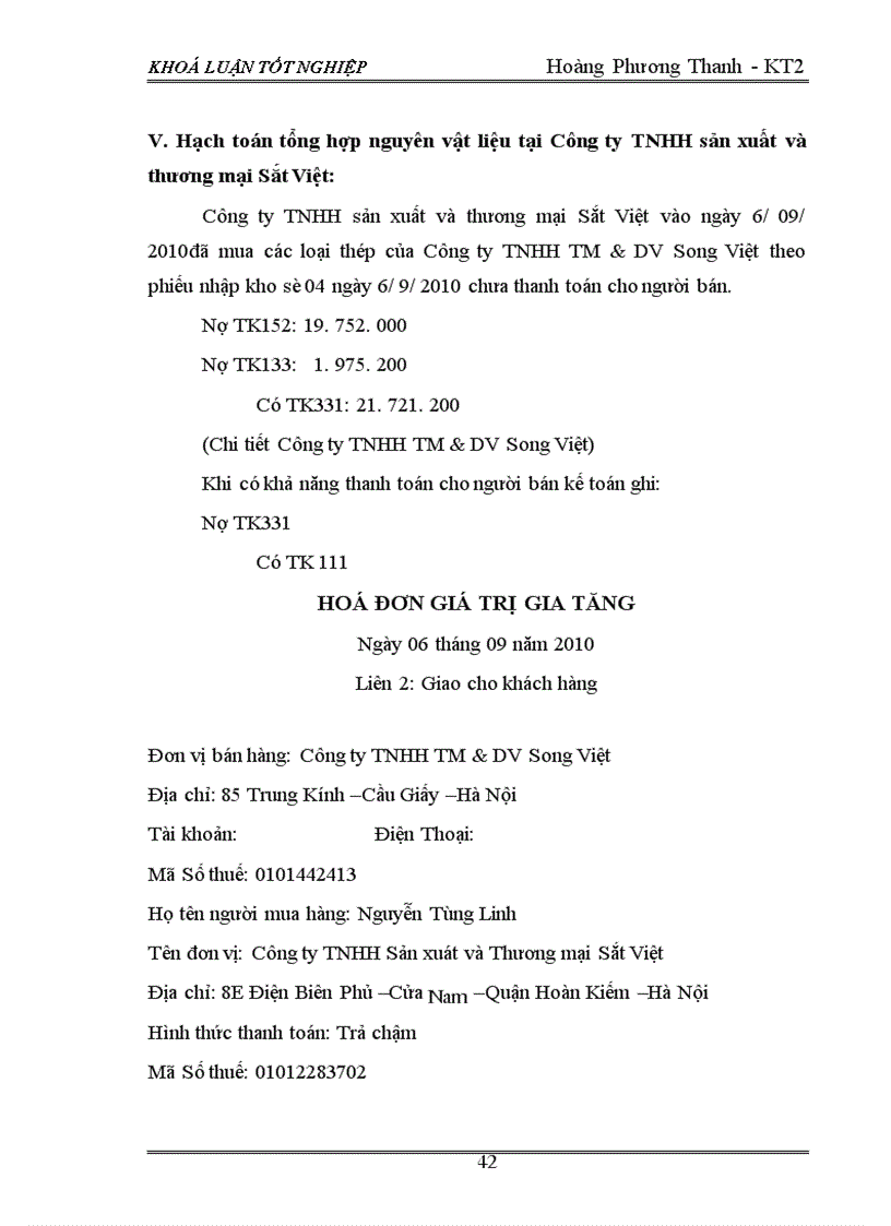 image for page Kế toán nguyên vật liệu tại Công ty TNHH Sản xuất và Thương mại Sắt Việt