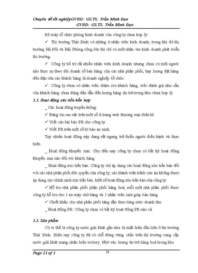 image for page Thực trạng quản trị quan hệ khách hàng của công ty nước giải khát Thành Công