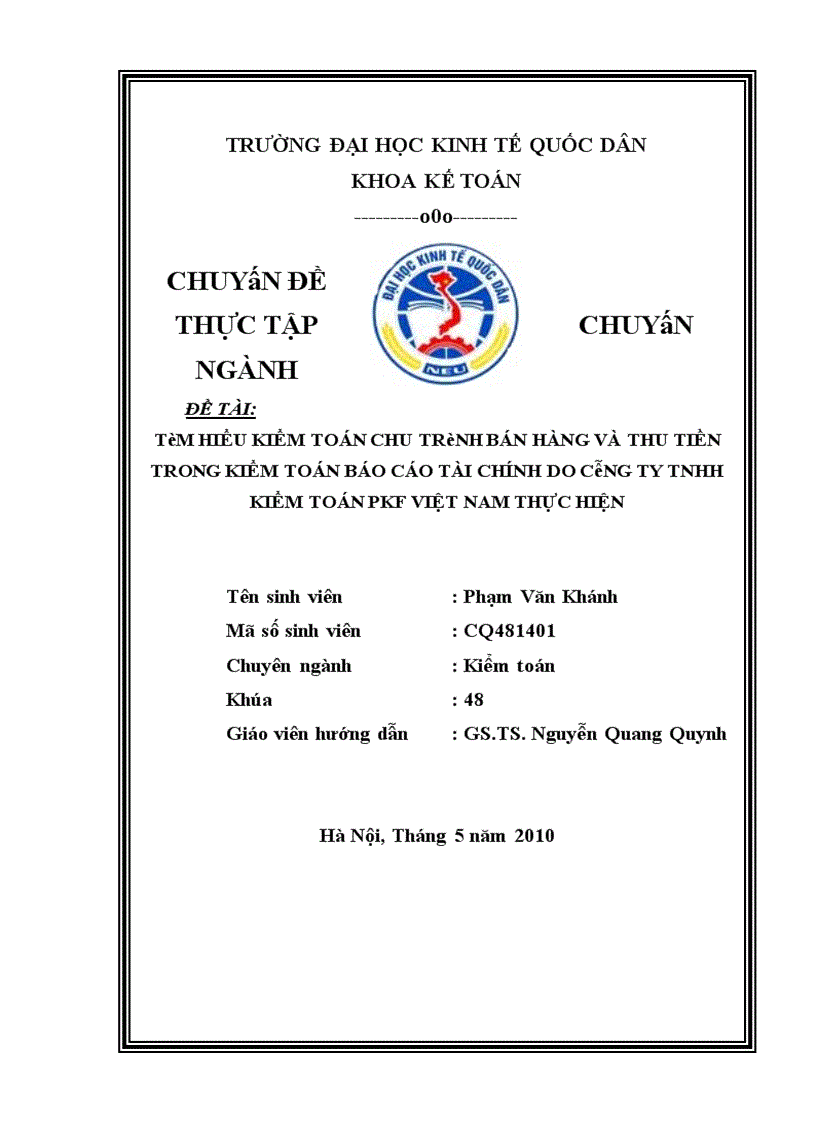 image for page Tìm hiểu kiểm toán chu trình bán hàng và thu tiền trong kiểm toán báo cáo tài chính do công ty tnhh kiểm toán pkf việt nam thực hiện