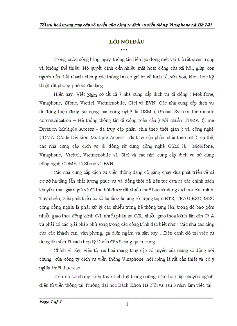 image for page Tối ưu hoá mạng truy cập vô tuyến của công ty dịch vụ viễn thông Vinaphone tại Hà Nội