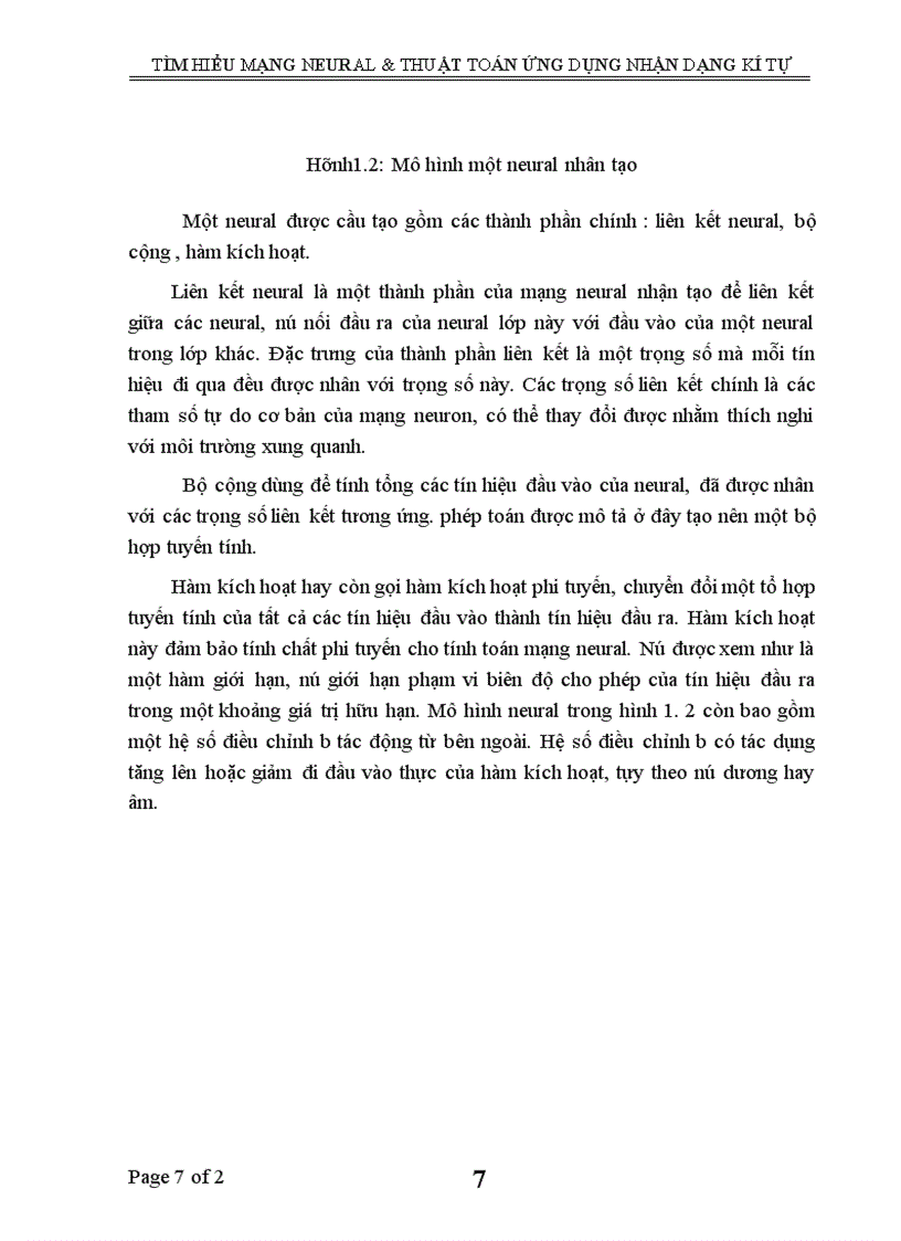image for page Tìm hiểu mạng neural & thuật toán ứng dụng nhận dạng kí tự