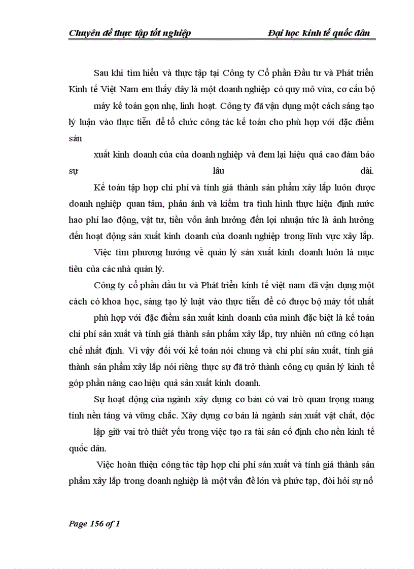 image for page Kế toán chi phí sản xuất và tính giá thành sản phẩm xây lắp tại Công ty cổ phần đầu tư và Phát triển kinh tế Việt Nam