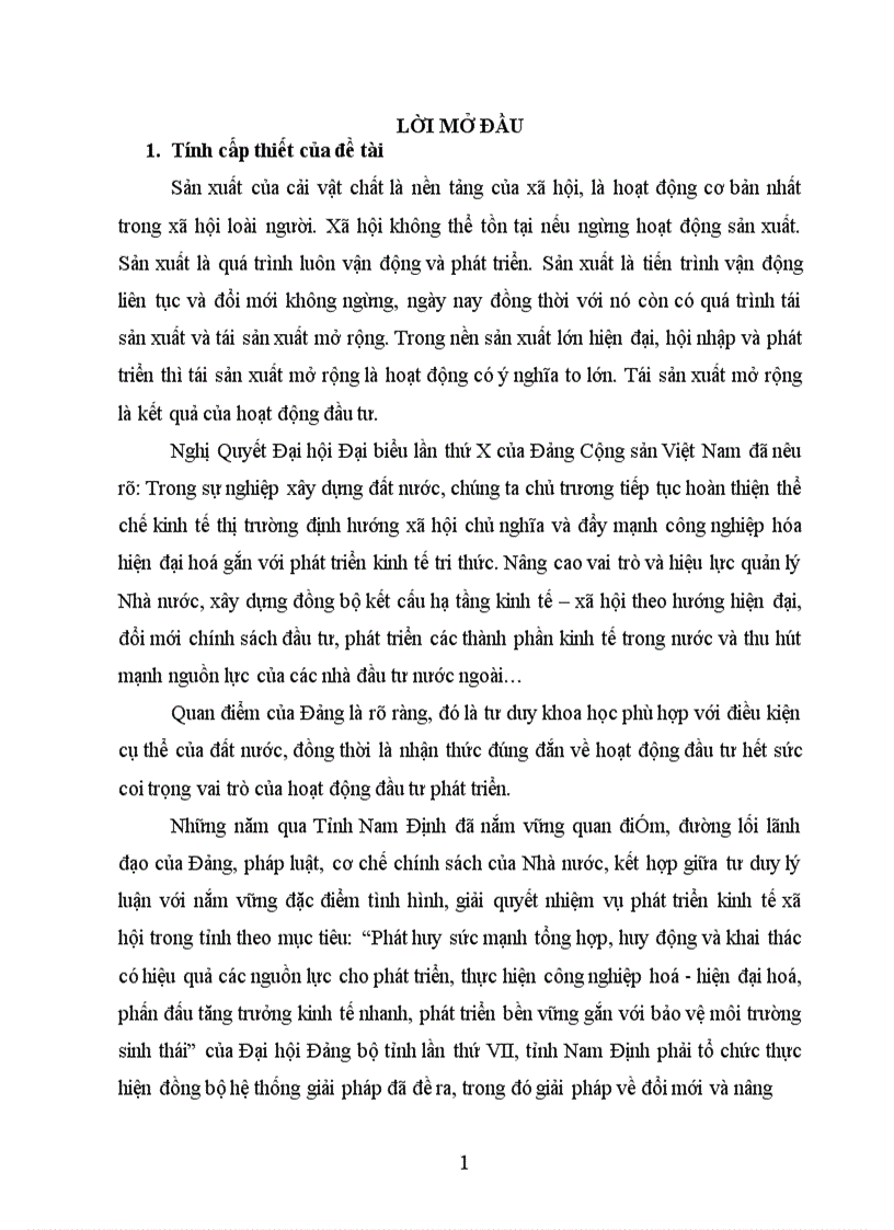 image for page Đổi mới quản lý Nhà nước đối với hoạt động đầ tư ở Việt Nam ( lấy ví dụ ở tỉnh Nam Định