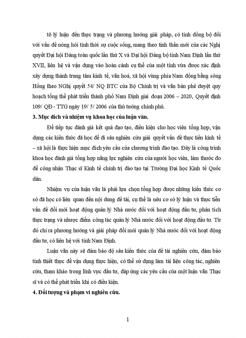 image for page Đổi mới quản lý Nhà nước đối với hoạt động đầ tư ở Việt Nam ( lấy ví dụ ở tỉnh Nam Định