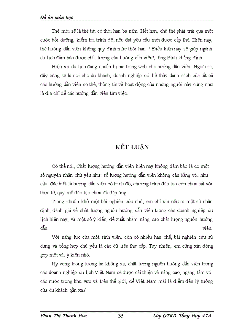 image for page Chất lượng nguồn hướng dẫn viên trong các doanh nghiệp du lịch hiện nay và đề xuất một số giải pháp.