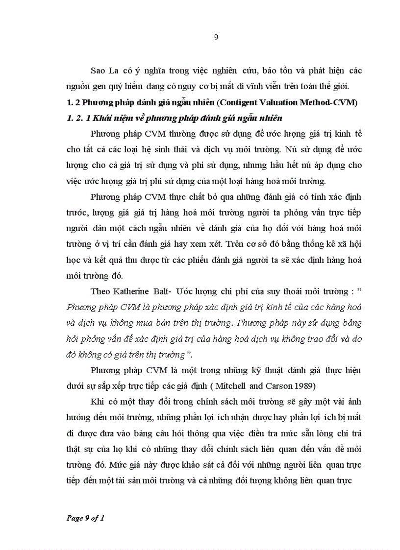 image for page Sử dụng phương pháp đánh giá ngẫu nhiên (CVM) để đánh giá giá trị bảo tồn loài Sao La ở Vườn Quốc Gia Pù Mát, tỉnh Nghệ An