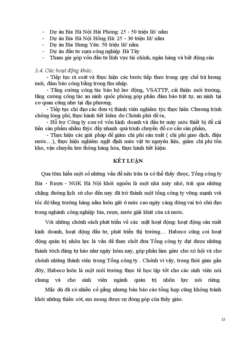 image for page Hoạt động sản xuất kinh doanh và các hoạt động quản trị nhân lực tại Tổng công ty Bia - Rượu- NGK Hà Nội